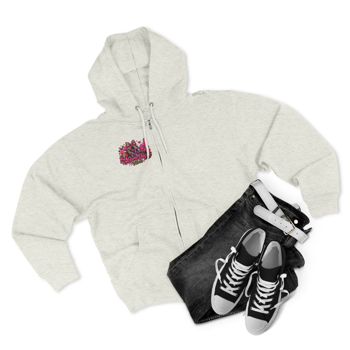 Game Day Pink Football Zip Hoodie