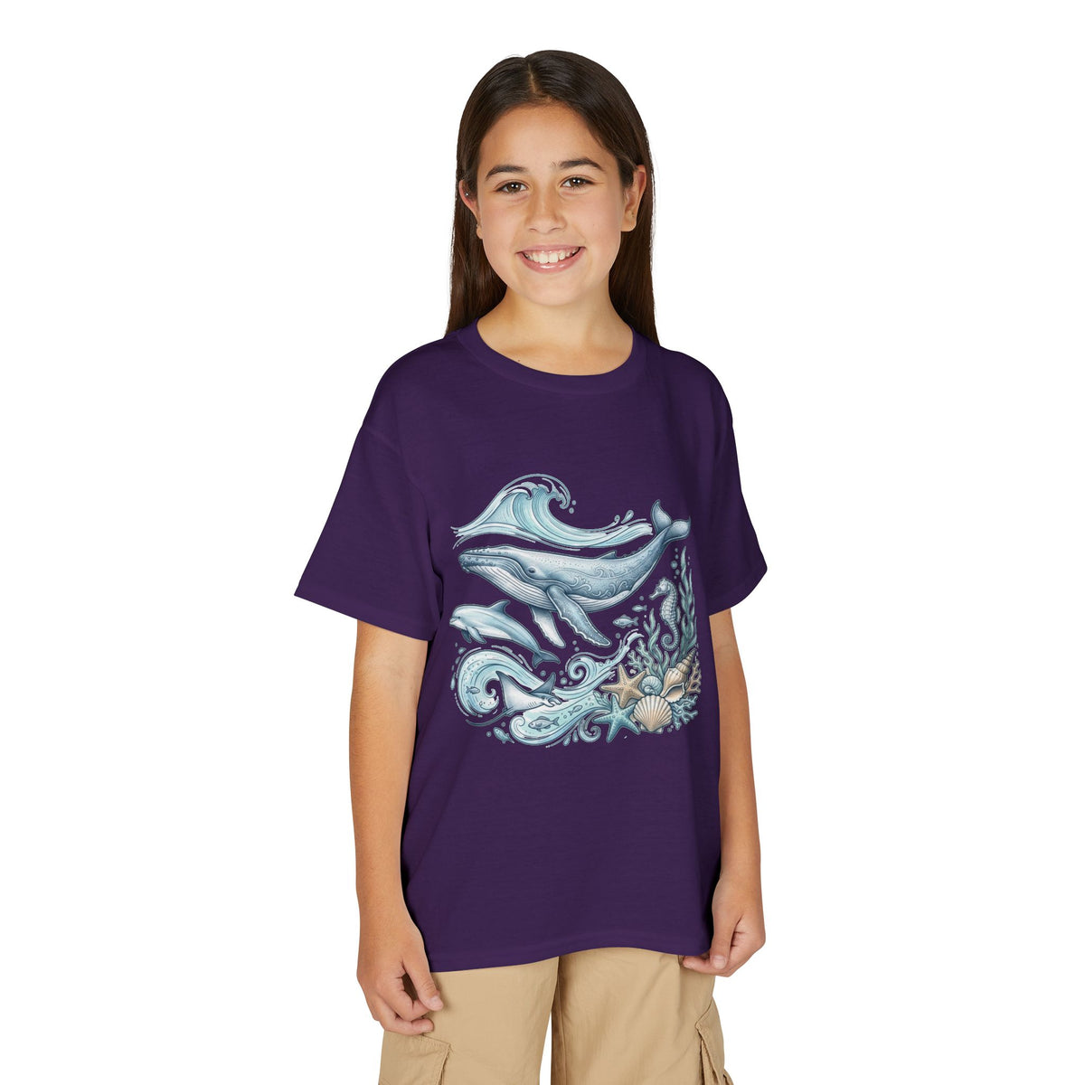 Kids' Ocean Whale Tees – Watercolor Whale & Sea Life Youth T‑Shirt
