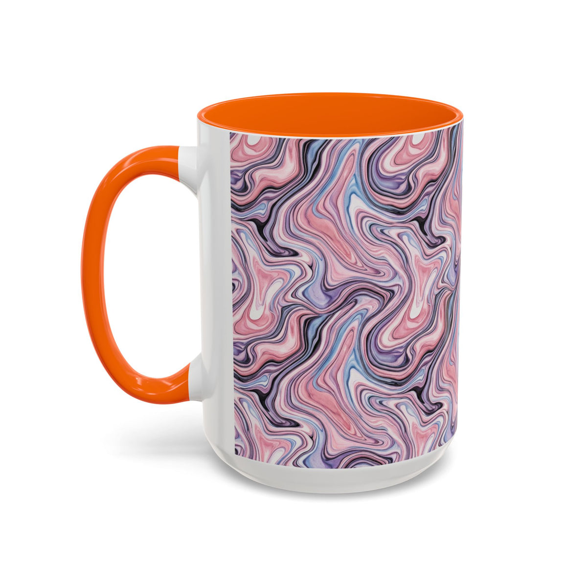 Pink Marble Swirl Accent Coffee Mug – 11/15oz