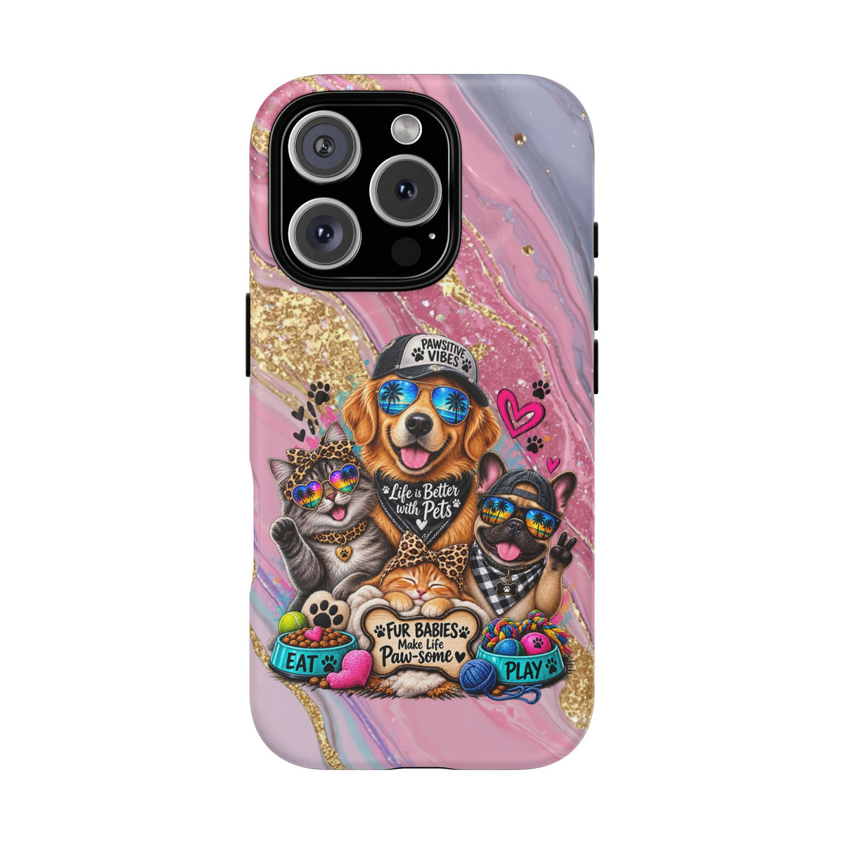 Tough Magnetic Case — Colorful ‘Life Is Better With Pets’ Dog & Cat Phone Cover