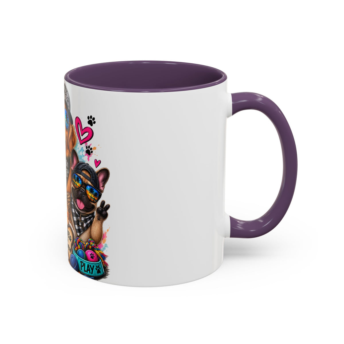Coffee Mug — "Life is Better with Pets" Colorful Dog & Cat Paw-some Design (11/15 oz)
