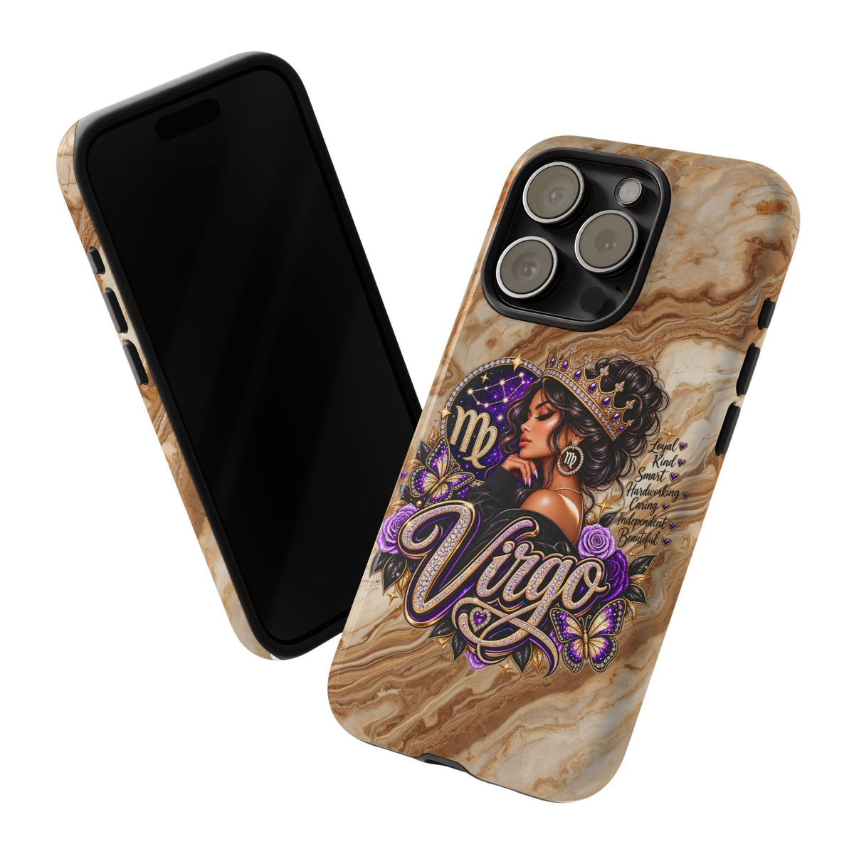 Virgo Zodiac Phone Case — Elegant Marble Astrological Design