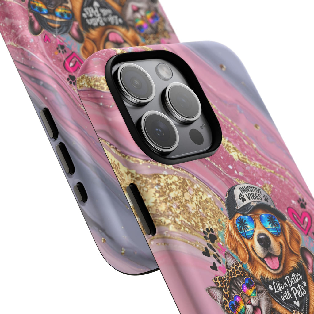 Tough Magnetic Case — Colorful ‘Life Is Better With Pets’ Dog & Cat Phone Cover