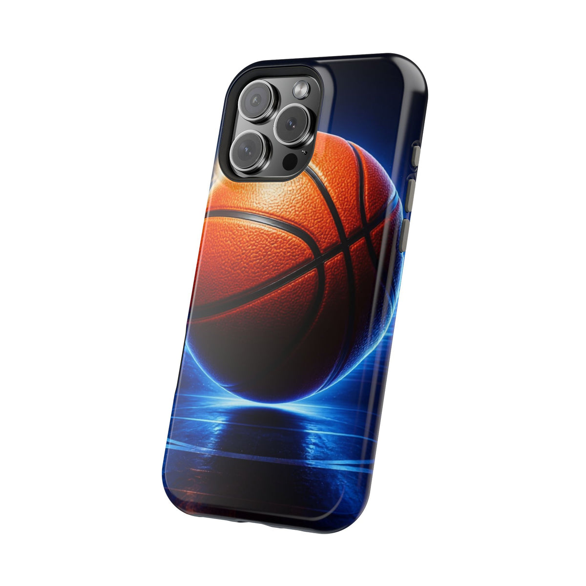 Basketball Magnetic Impact-Resistant Phone Case — Neon Court Design