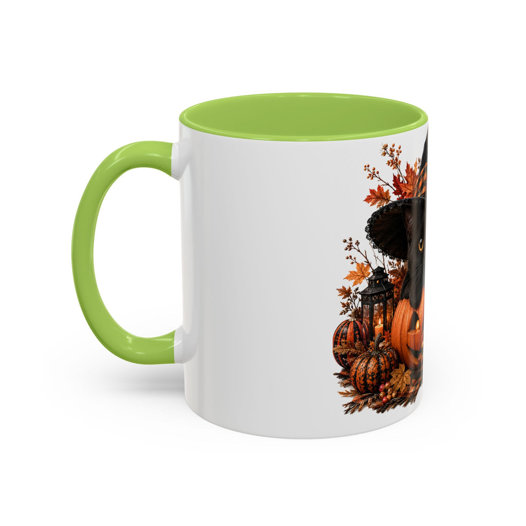 Halloween Black Cat Pumpkin Coffee Mug – Autumn Witch Hat Accent Mug (11/15oz)