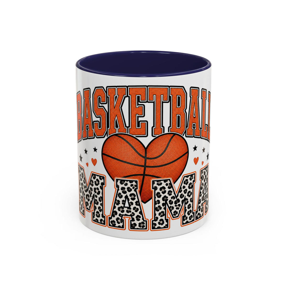 Basketball Mama Accent Coffee Mug – Leopard Print Hoop Mom Gift (11/15oz)