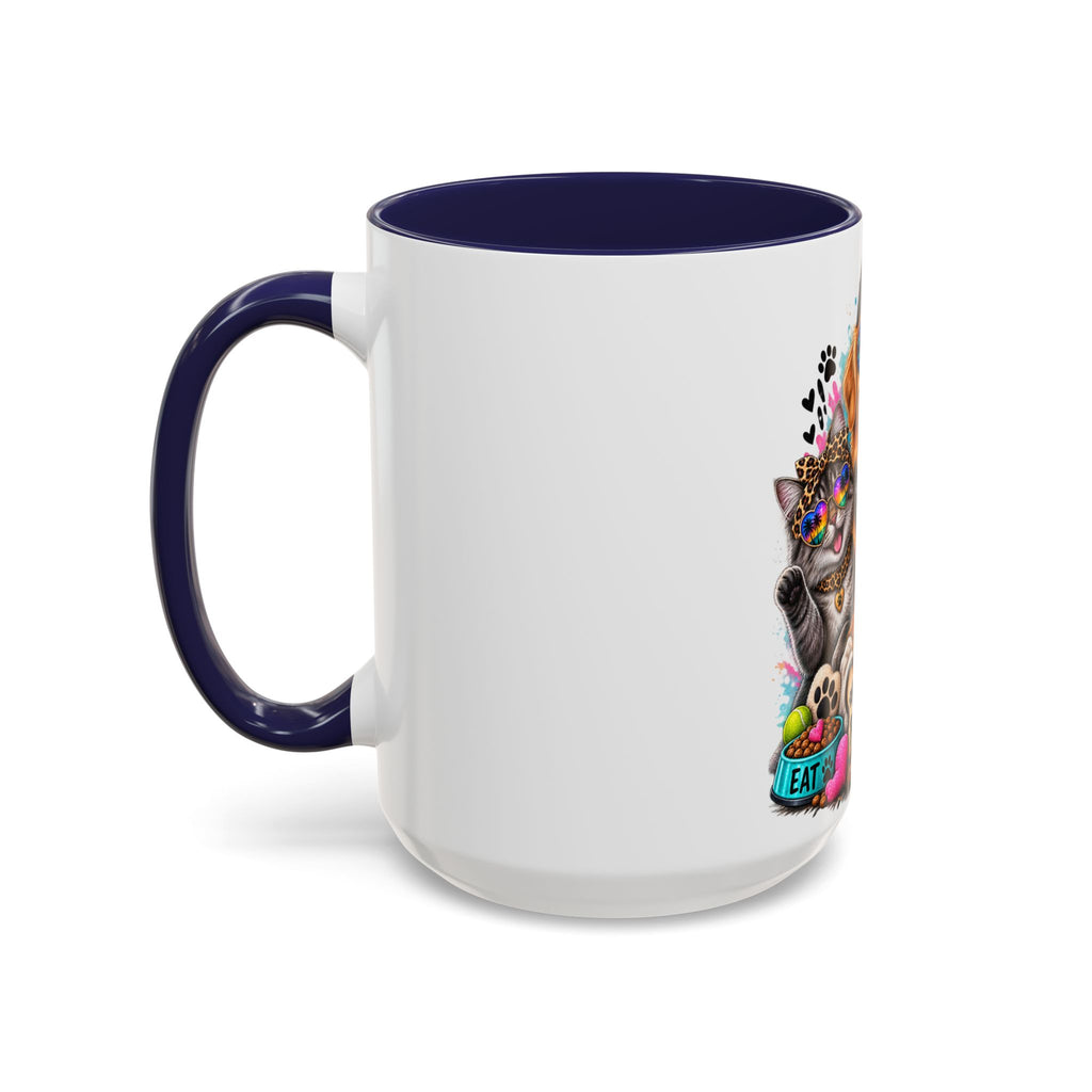 Coffee Mug — "Life is Better with Pets" Colorful Dog & Cat Paw-some Design (11/15 oz)