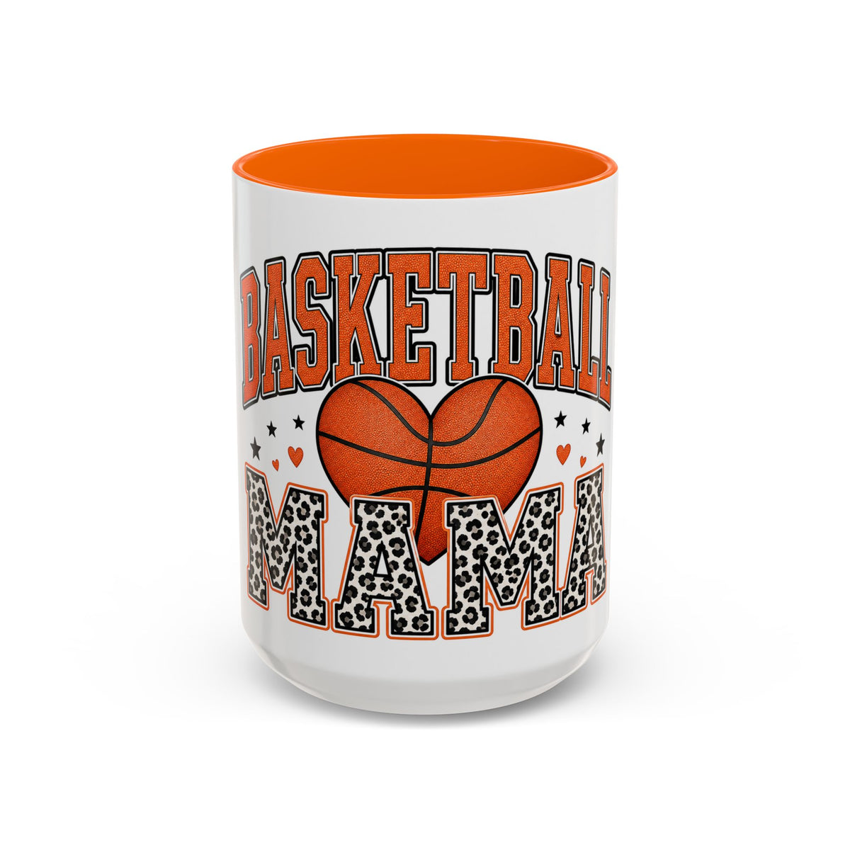 Basketball Mama Accent Coffee Mug – Leopard Print Hoop Mom Gift (11/15oz)