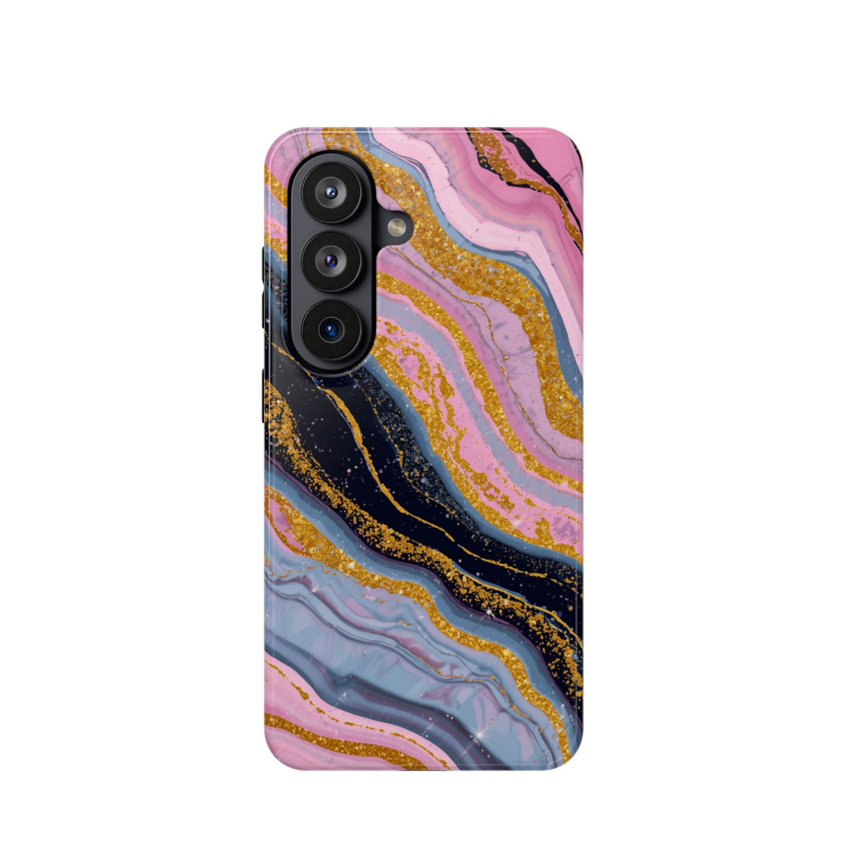 Marbled Pink & Gold Magnetic Phone Case — Impact-Resistant Protective Cover