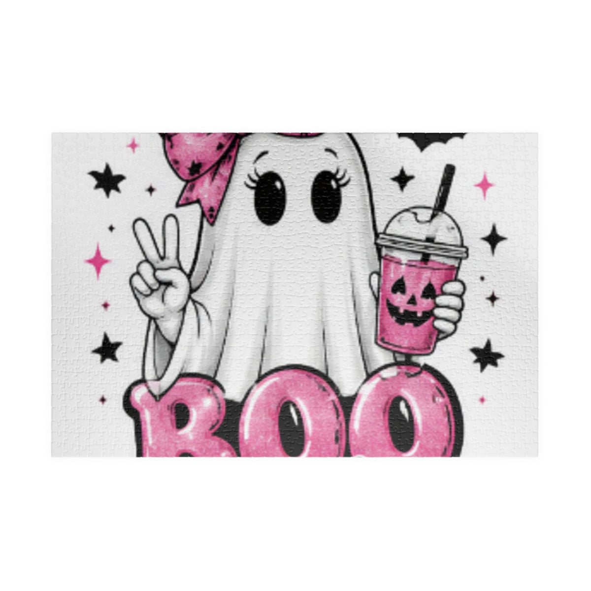 Boo Babes Halloween Puzzle — Cute Ghost with Pink Bow (110–1014 pcs)