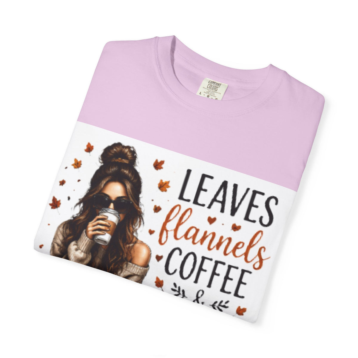 Fall Vibes Tee – "Leaves Flannels Coffee & Fall Vibes" Graphic T-Shirt