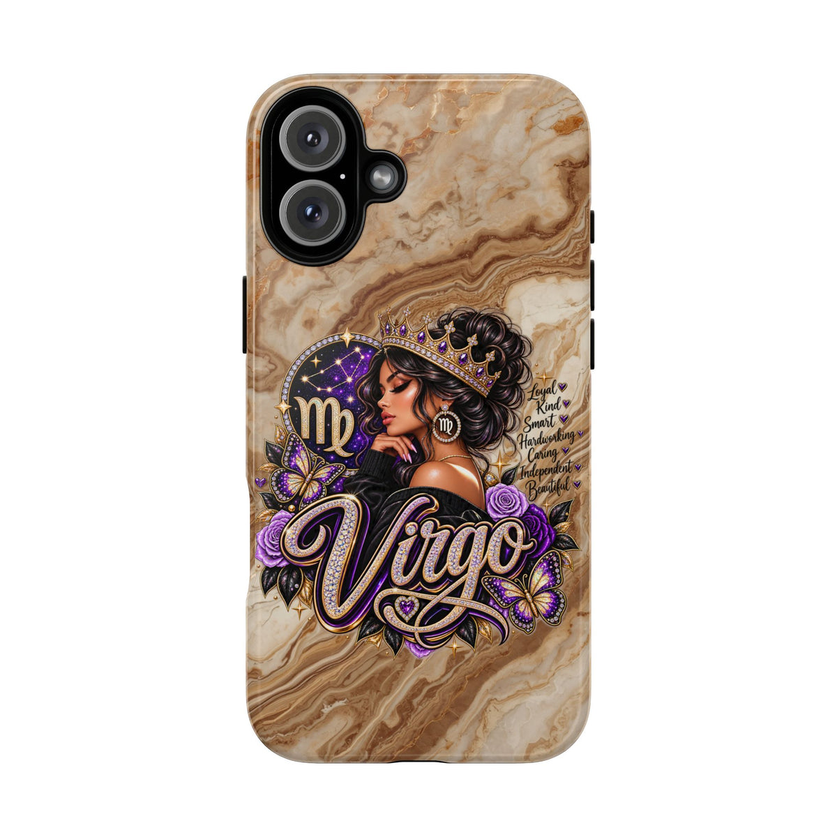 Virgo Zodiac Phone Case — Elegant Marble Astrological Design
