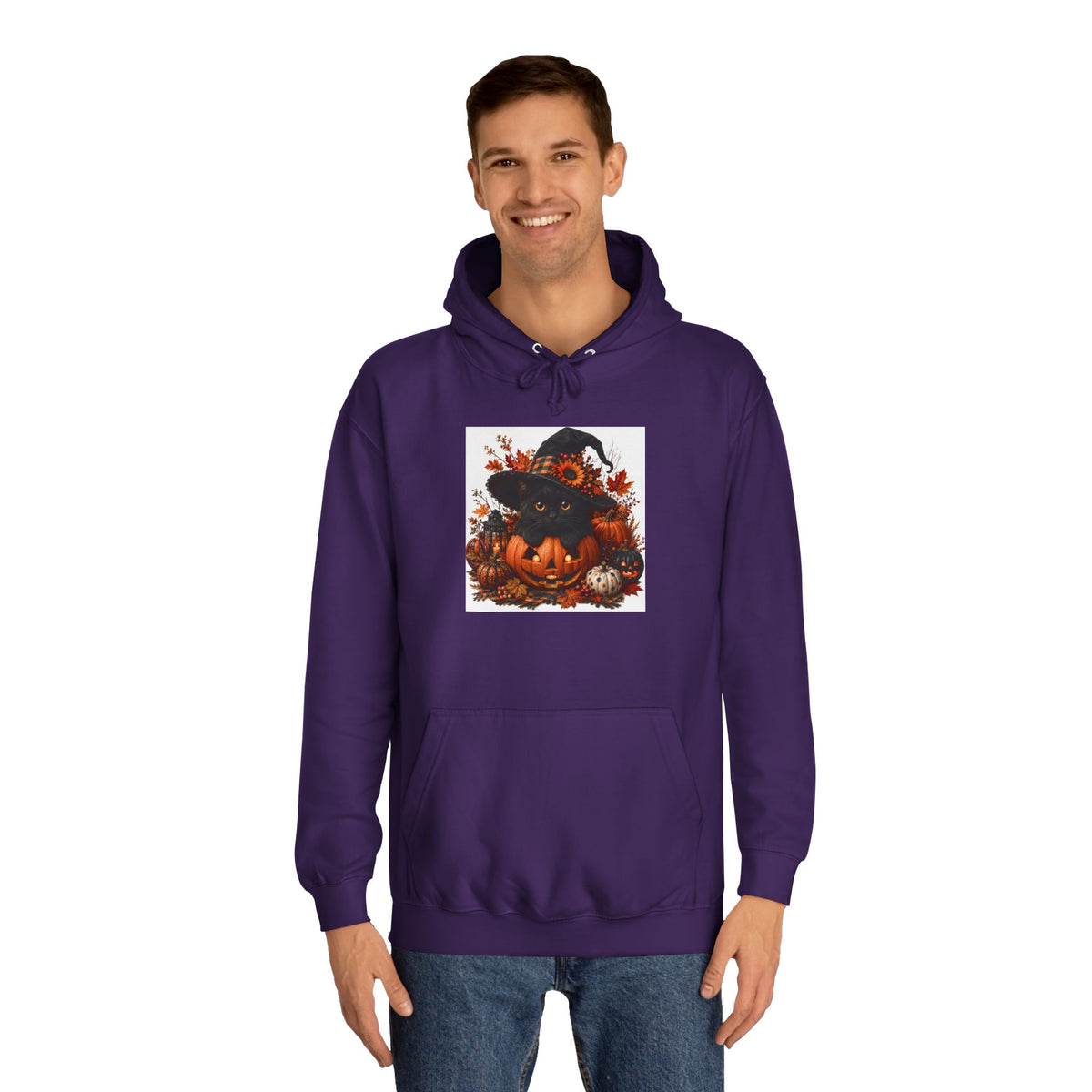 Halloween Pumpkin Witch Hoodie — Cute Spooky Fall College Sweatshirt