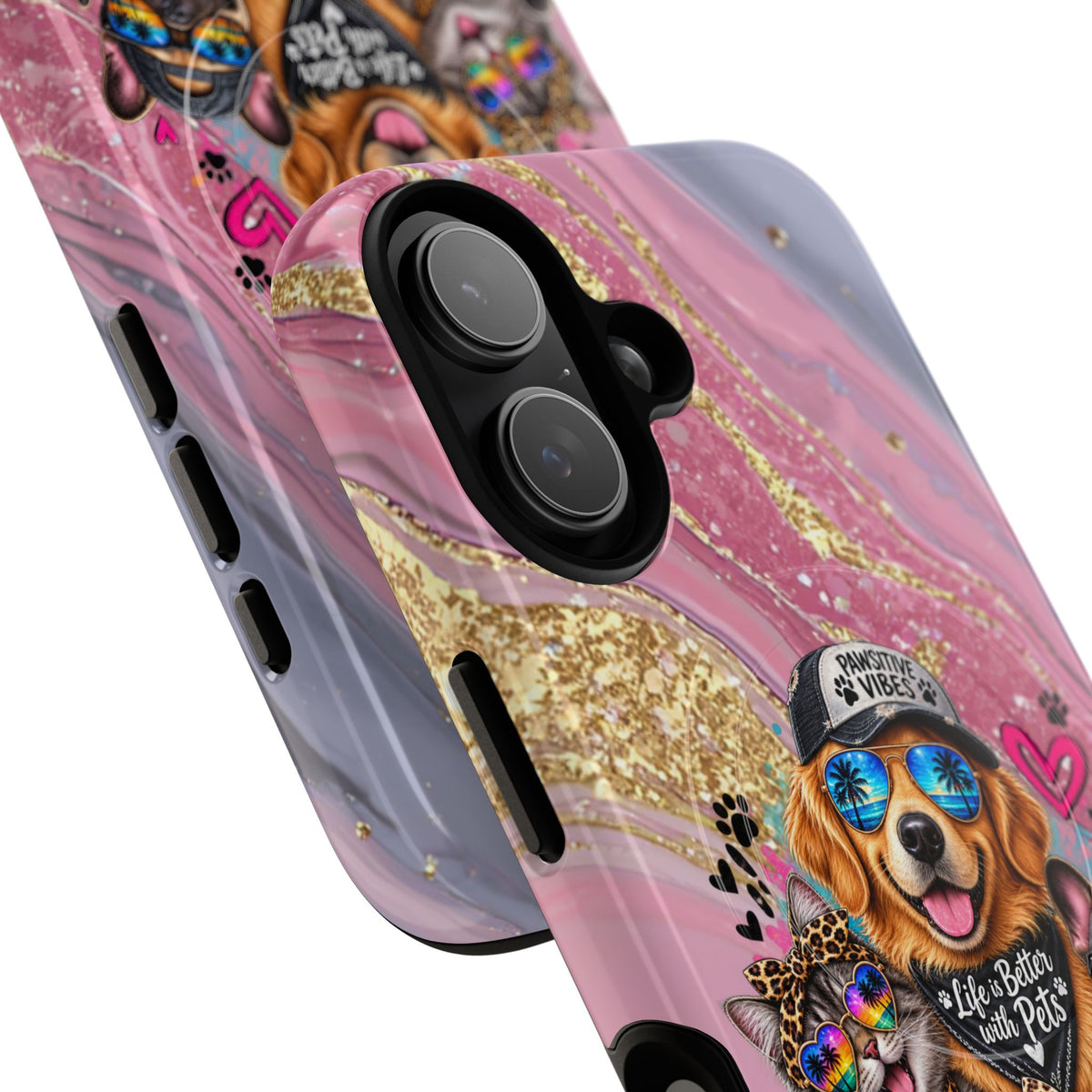 Tough Magnetic Case — Colorful ‘Life Is Better With Pets’ Dog & Cat Phone Cover