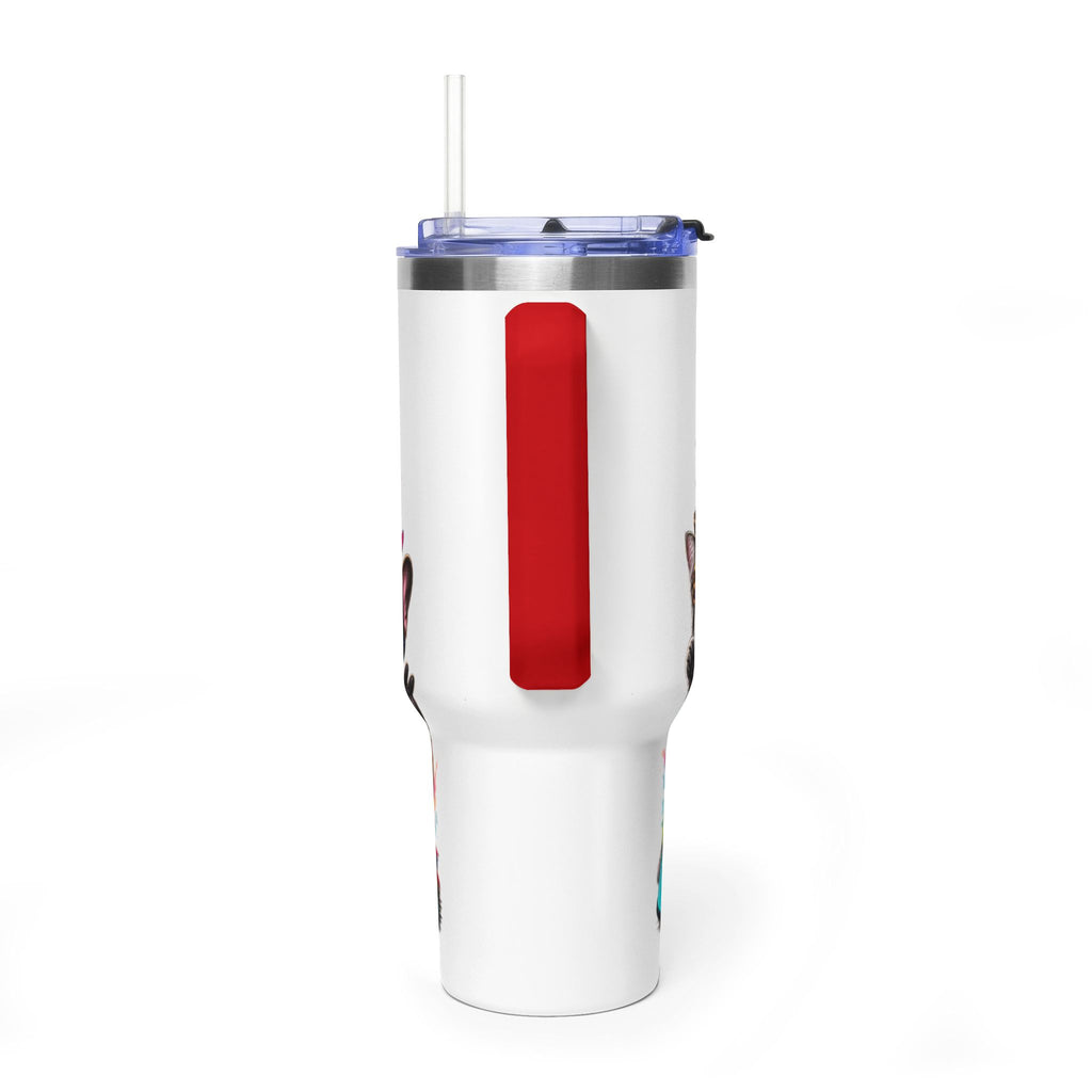 40oz Vacuum Tumbler — "Life is Better with Pets" Colorful Dog & Cat Travel Mug