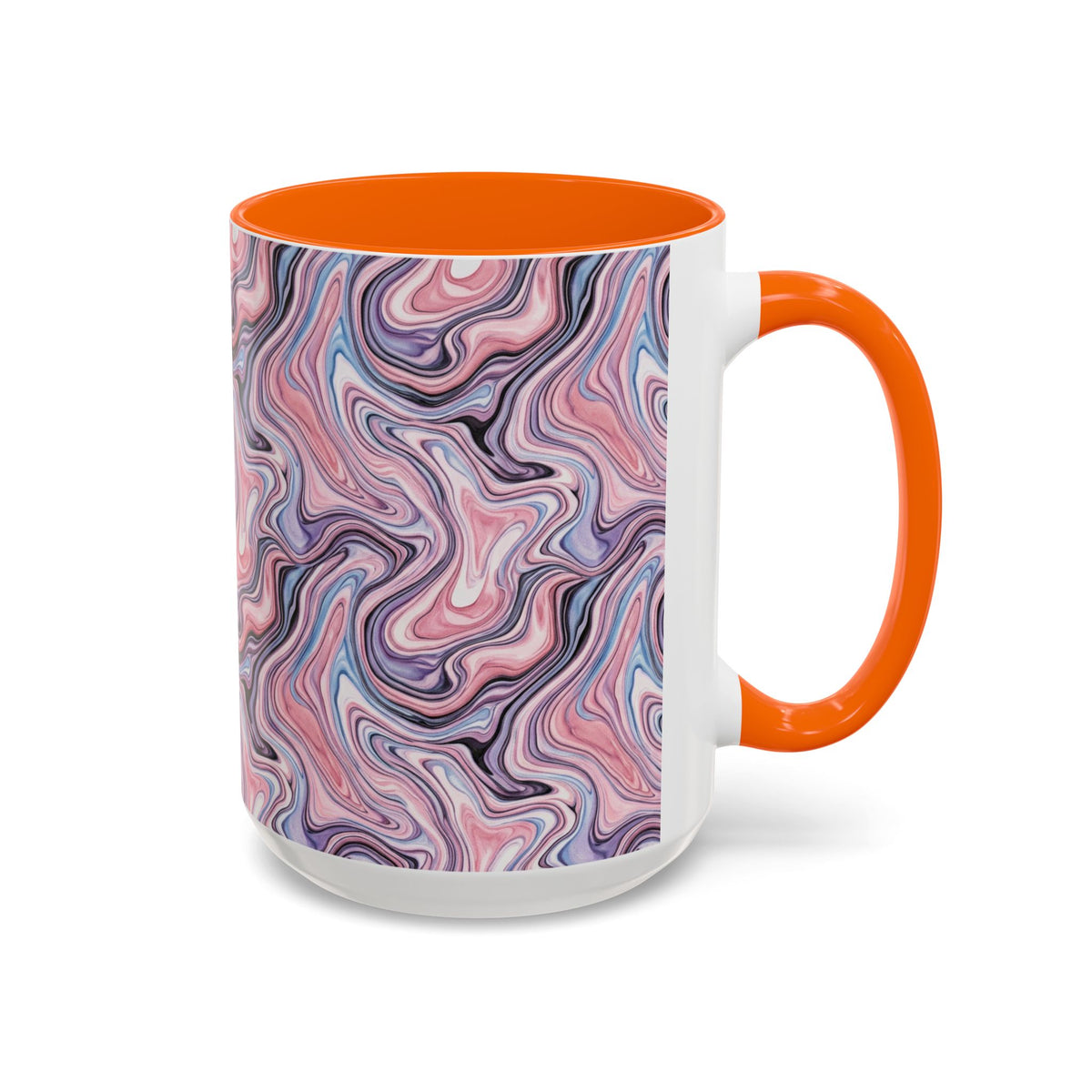Pink Marble Swirl Accent Coffee Mug – 11/15oz