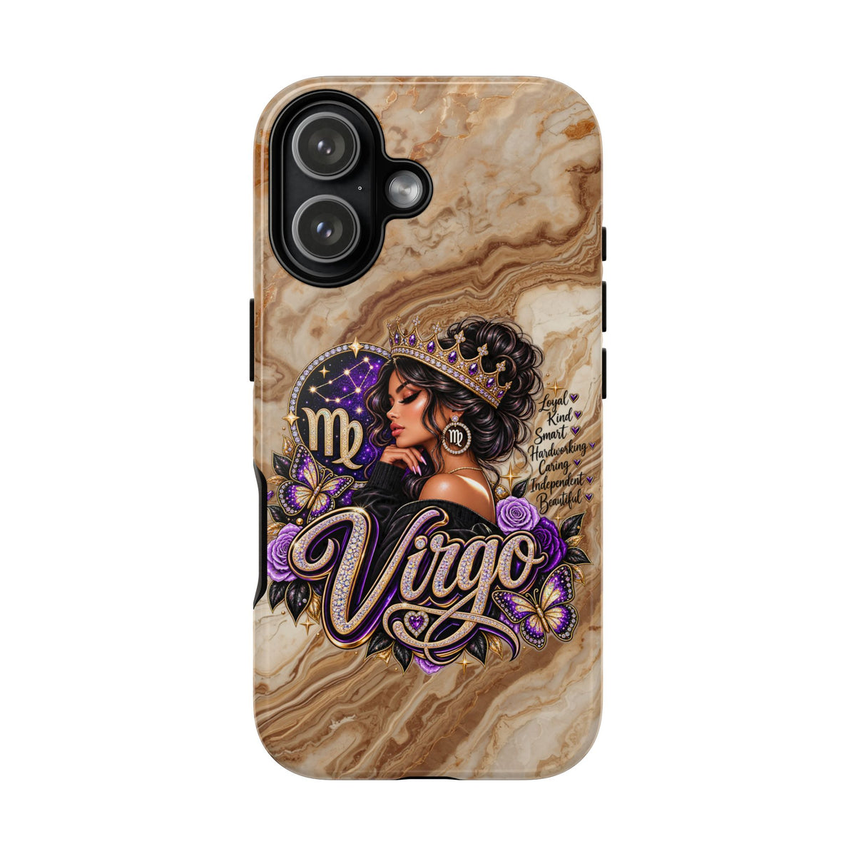 Virgo Zodiac Phone Case — Elegant Marble Astrological Design