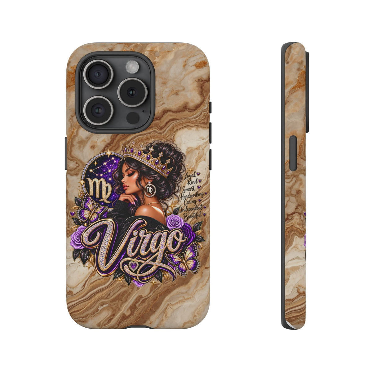Virgo Zodiac Phone Case — Elegant Marble Astrological Design