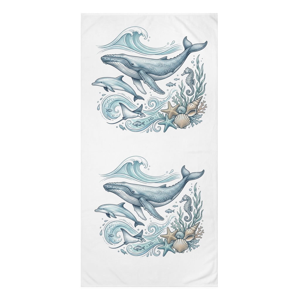 Whale Ocean Beach Towel – Coastal Sea Life Design