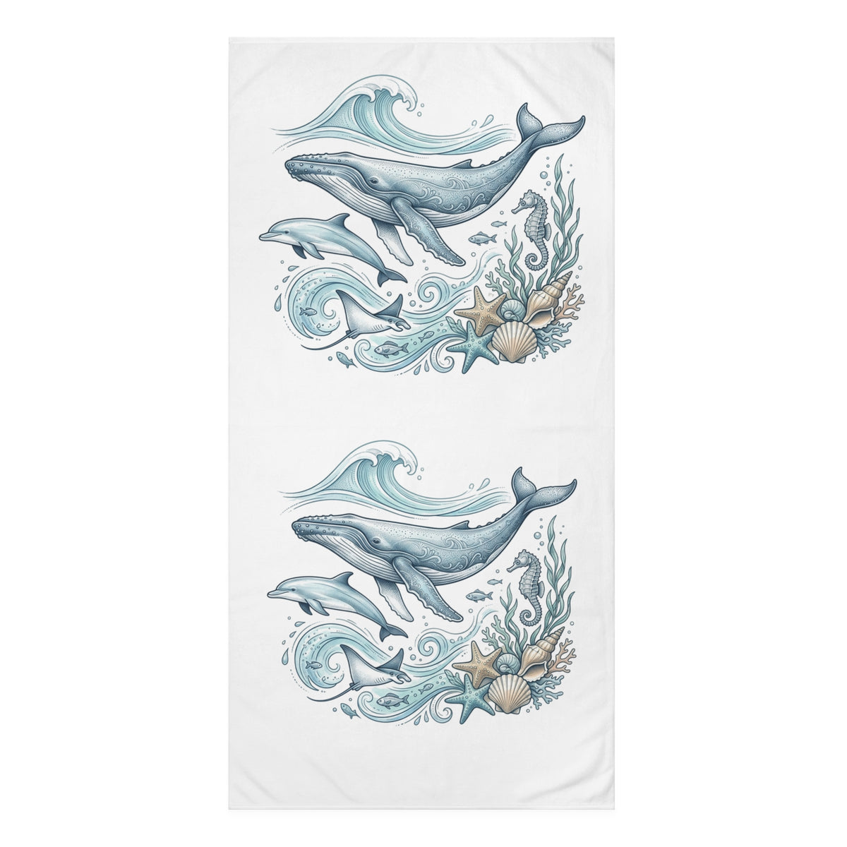 Whale Ocean Beach Towel – Coastal Sea Life Design