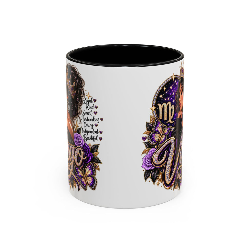 Virgo Zodiac Accent Coffee Mug — Purple Crowned Virgo Astrology Gift (11/15oz)