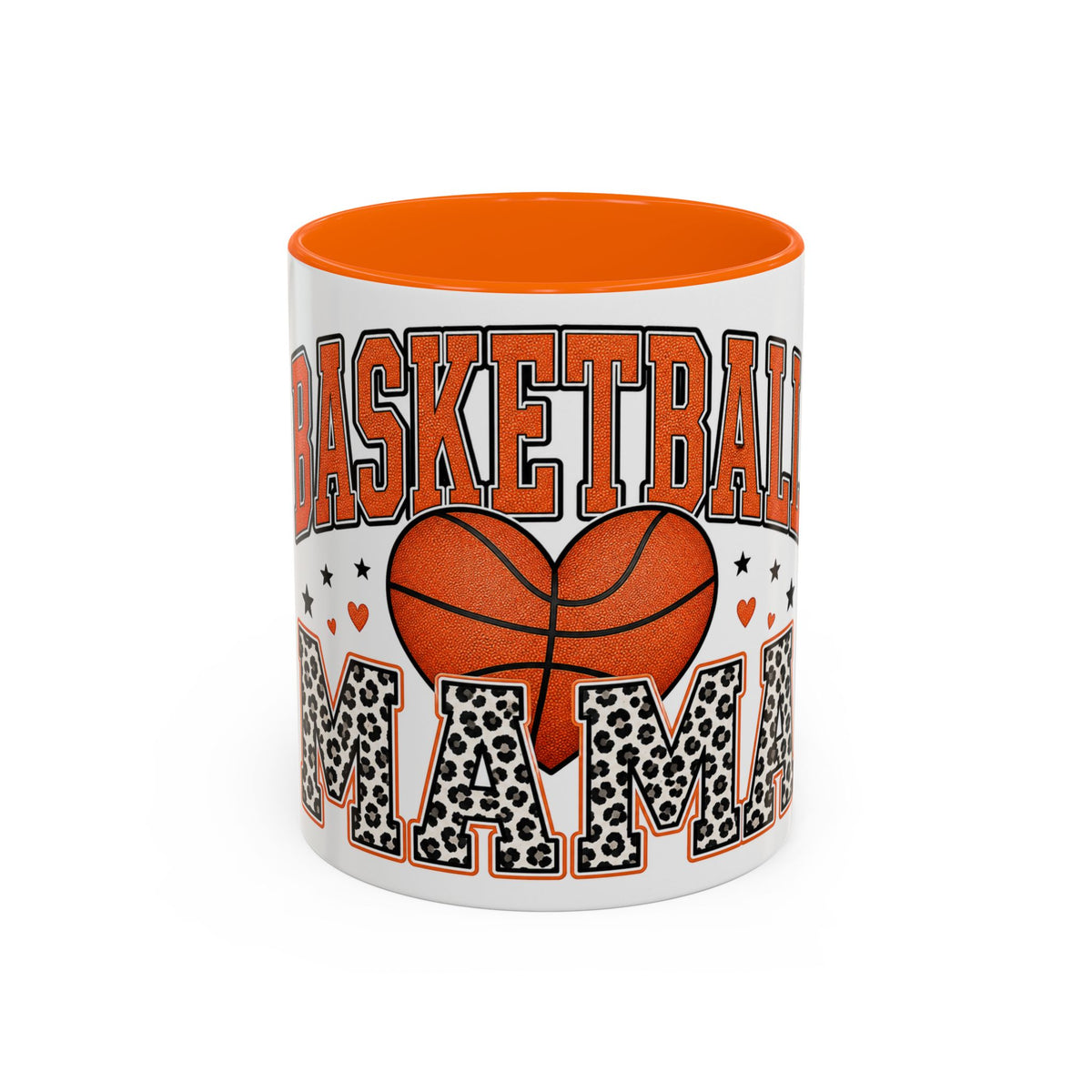 Basketball Mama Accent Coffee Mug – Leopard Print Hoop Mom Gift (11/15oz)