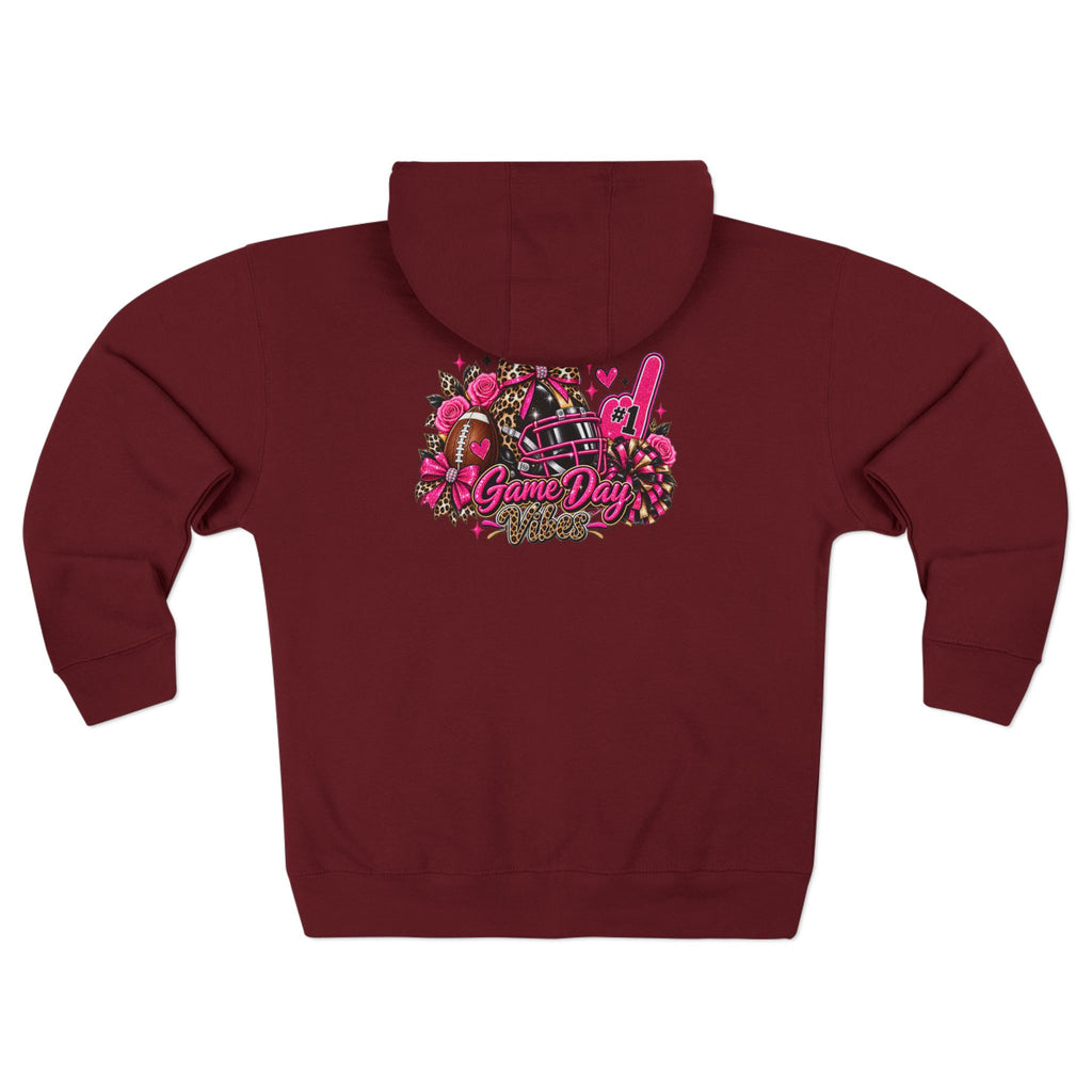 Game Day Pink Football Zip Hoodie