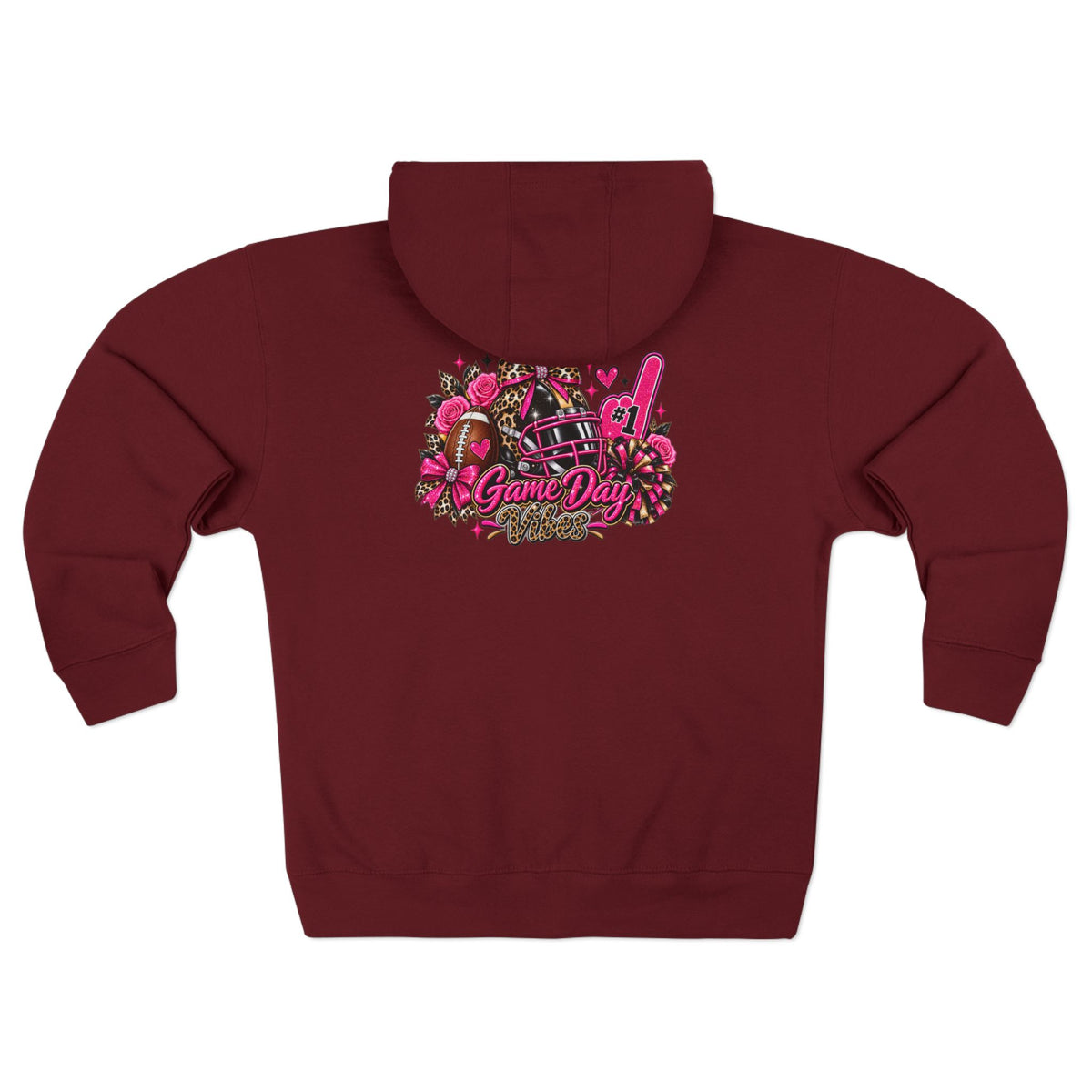 Game Day Pink Football Zip Hoodie