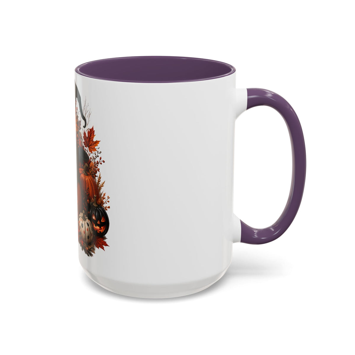 Halloween Black Cat Pumpkin Coffee Mug – Autumn Witch Hat Accent Mug (11/15oz)