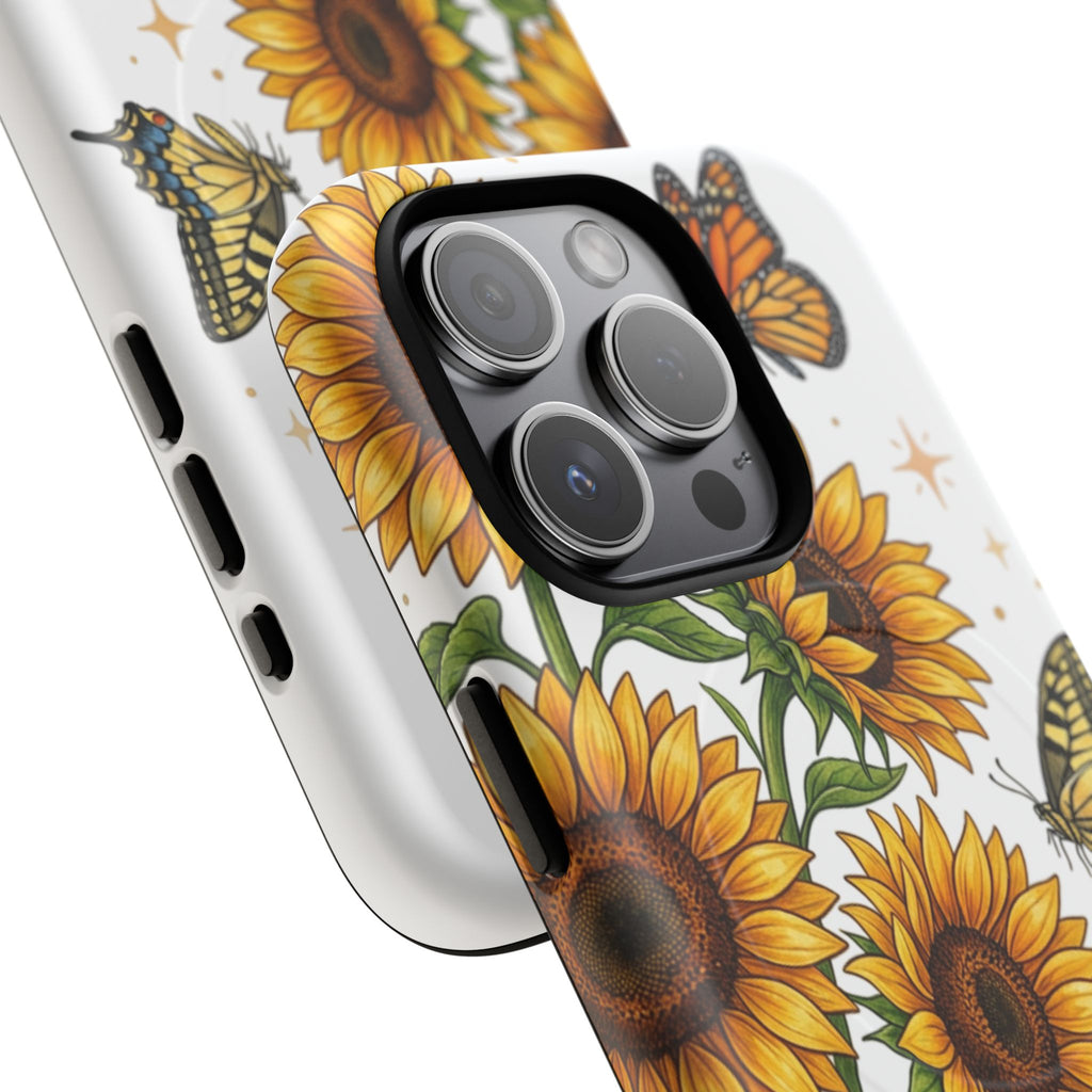Sunflower & Butterflies Tough Magnetic Phone Case