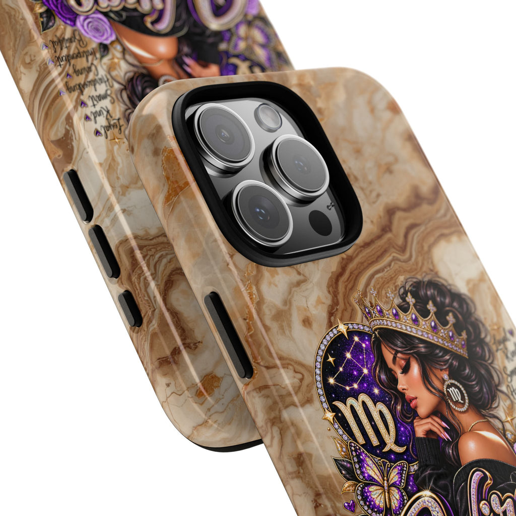 Virgo Zodiac Phone Case — Elegant Marble Astrological Design