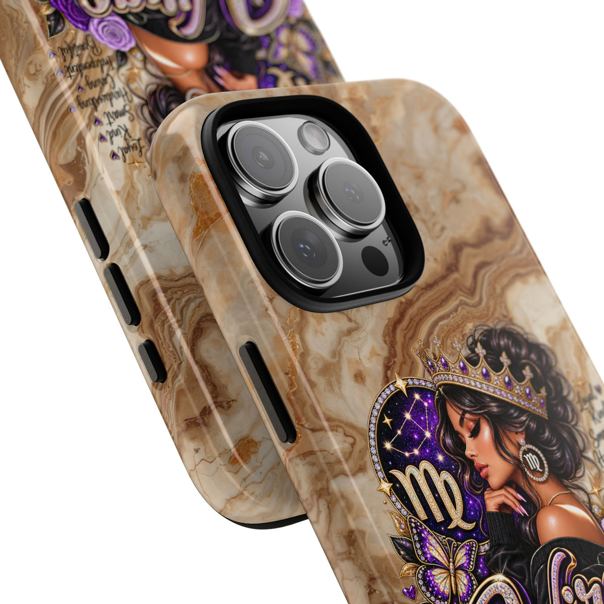 Virgo Zodiac Phone Case — Elegant Marble Astrological Design