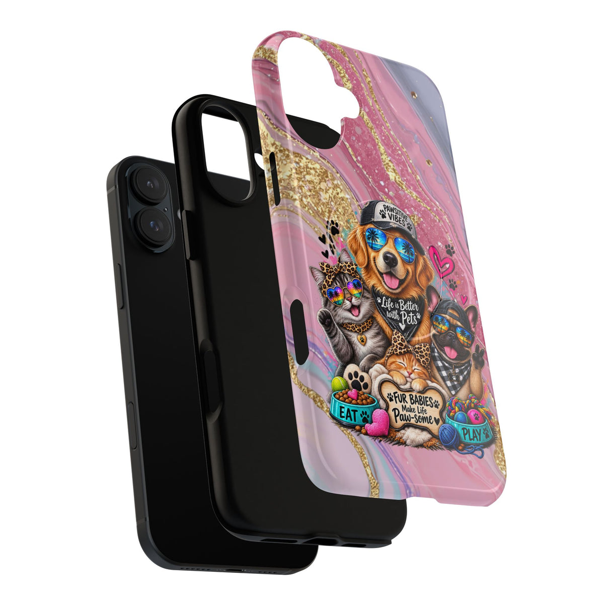 Tough Magnetic Case — Colorful ‘Life Is Better With Pets’ Dog & Cat Phone Cover