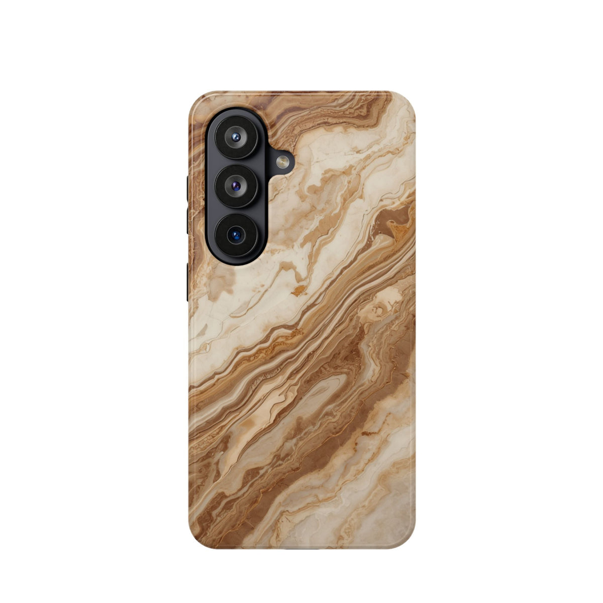 Magnetic Impact-Resistant Phone Case — Brown Marble Protective Cover