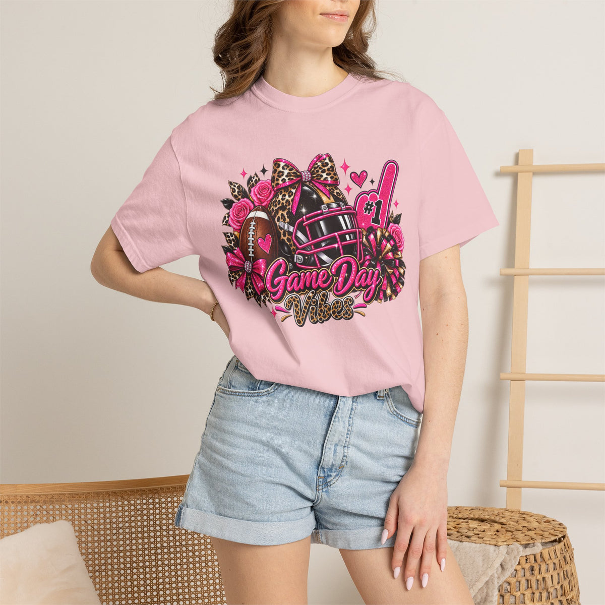 Game Day Pink Football T-Shirt