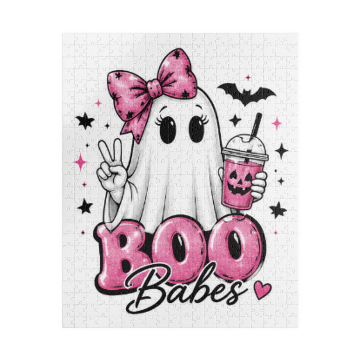Boo Babes Halloween Puzzle — Cute Ghost with Pink Bow (110–1014 pcs)