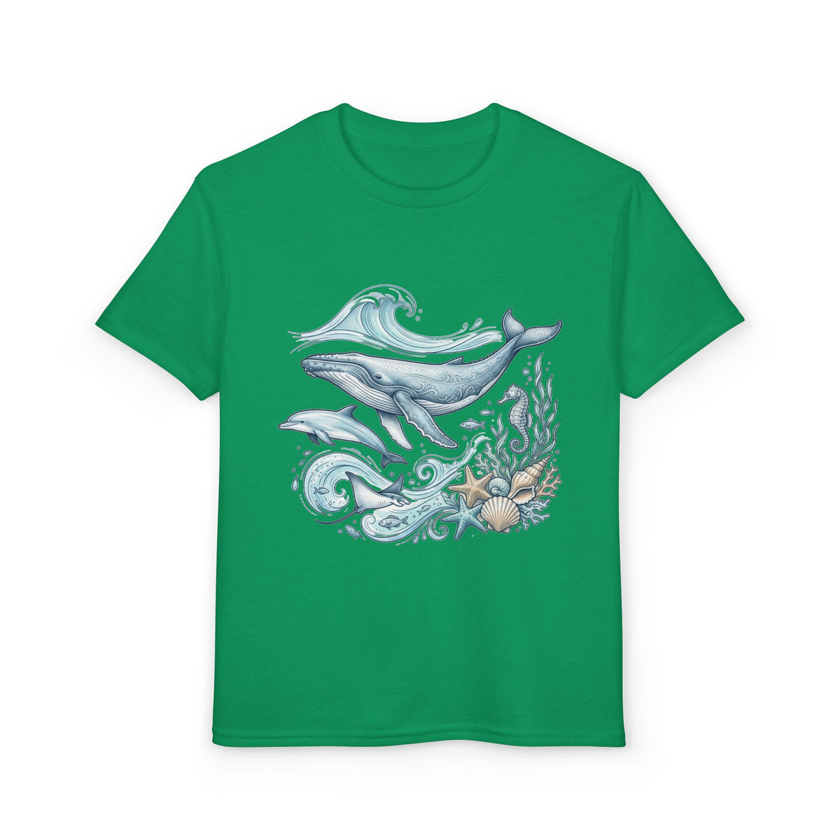 Kids' Ocean Whale Tees – Watercolor Whale & Sea Life Youth T‑Shirt