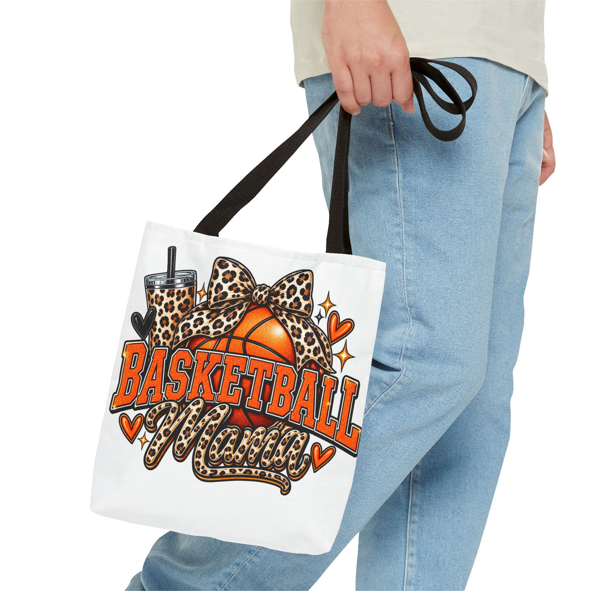 Basketball Mama Tote Bag — Leopard Print Sports Mom Gift