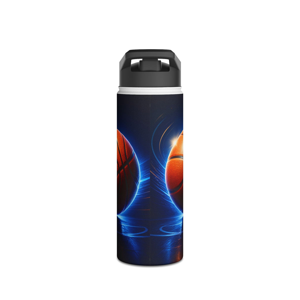 Basketball Stainless Steel Water Bottle — Electric Court Design
