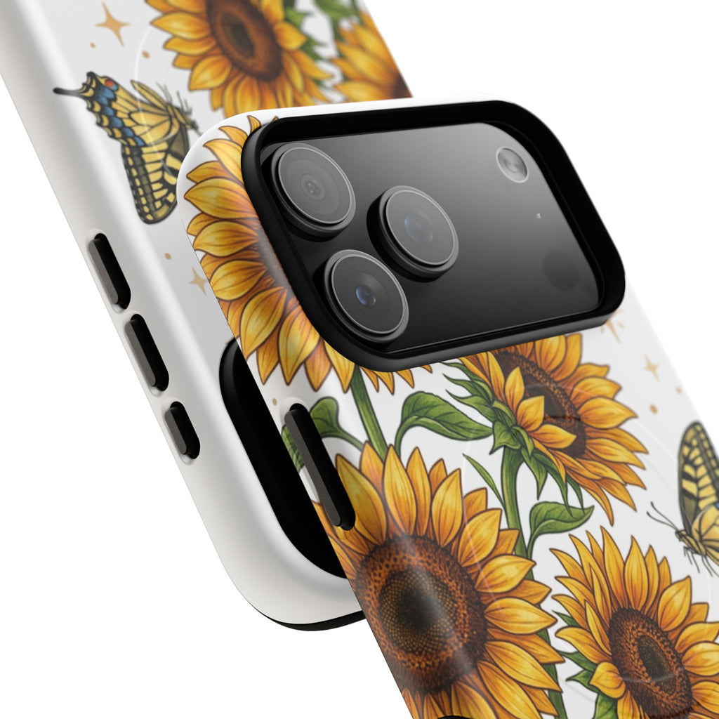 Sunflower & Butterflies Tough Magnetic Phone Case