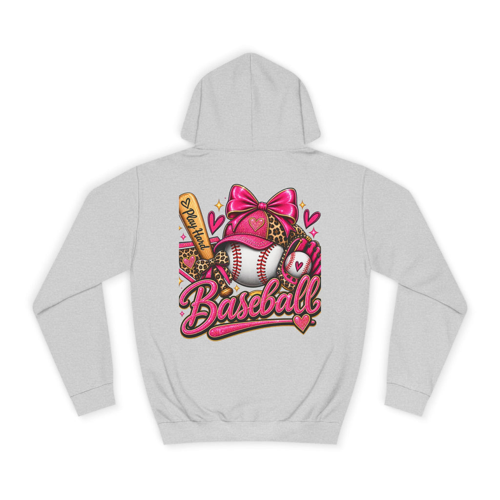 Baseball Hoodie – Cute Pink Bow Softball Fan Pullover