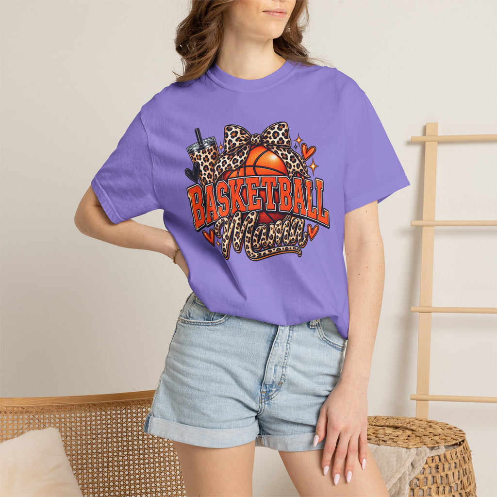 Basketball Mama T-Shirt — Leopard Print Hoop Mom Tee