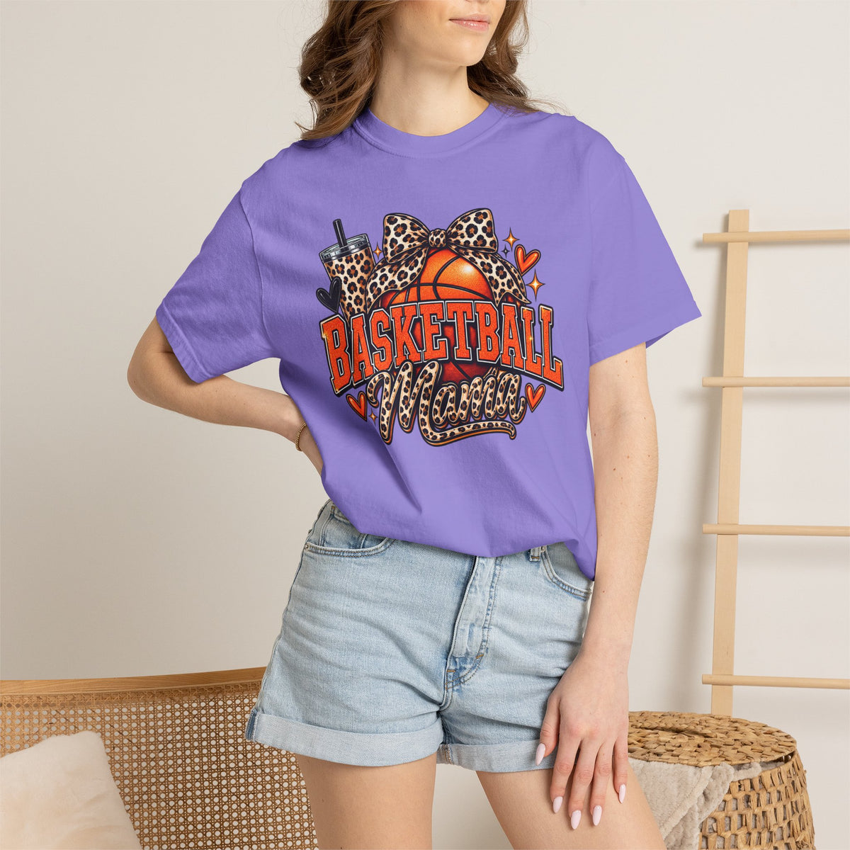 Basketball Mama T-Shirt — Leopard Print Hoop Mom Tee