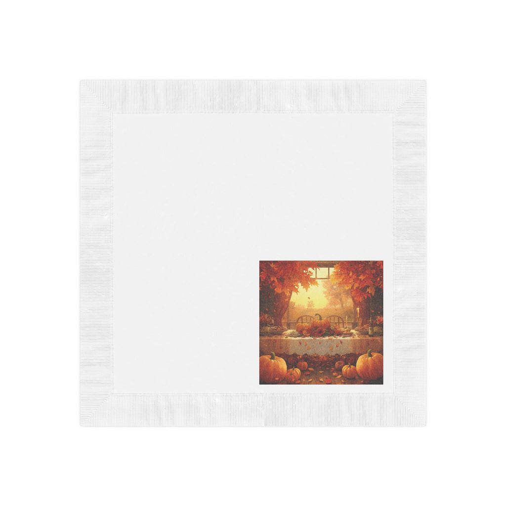 Autumn Harvest Cocktail Napkins — Pumpkin & Fall Table Scene