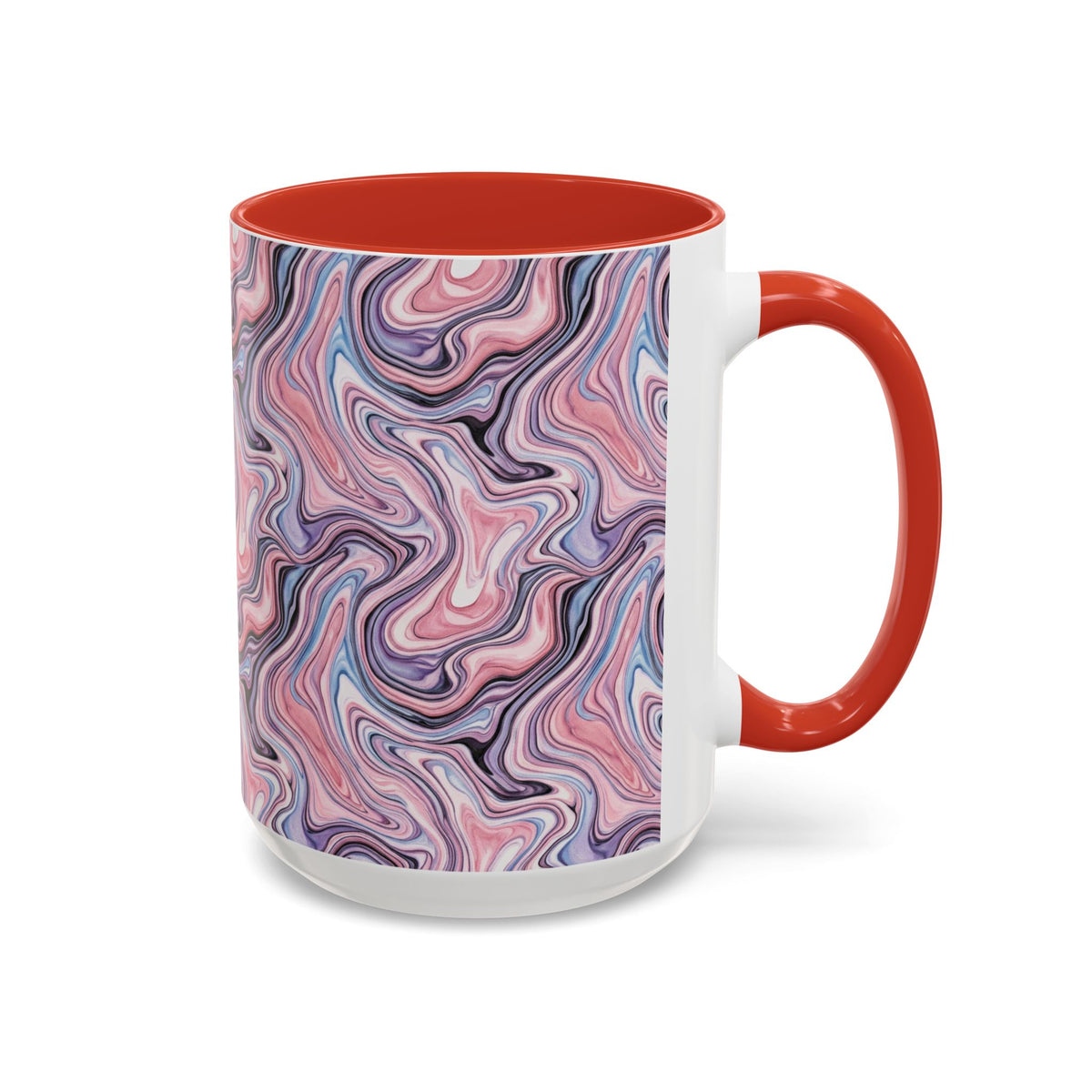 Pink Marble Swirl Accent Coffee Mug – 11/15oz