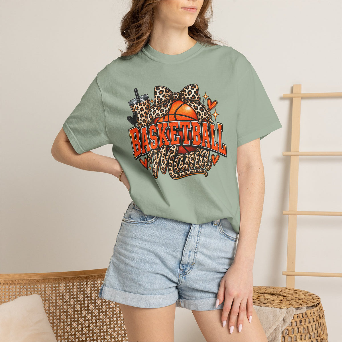 Basketball Mama T-Shirt — Leopard Print Hoop Mom Tee