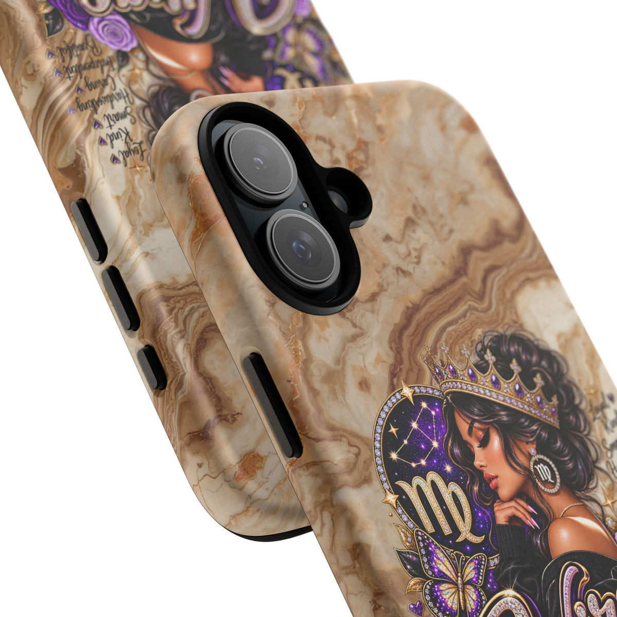 Virgo Zodiac Phone Case — Elegant Marble Astrological Design