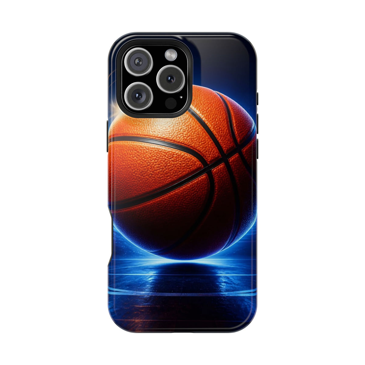 Basketball Magnetic Impact-Resistant Phone Case — Neon Court Design