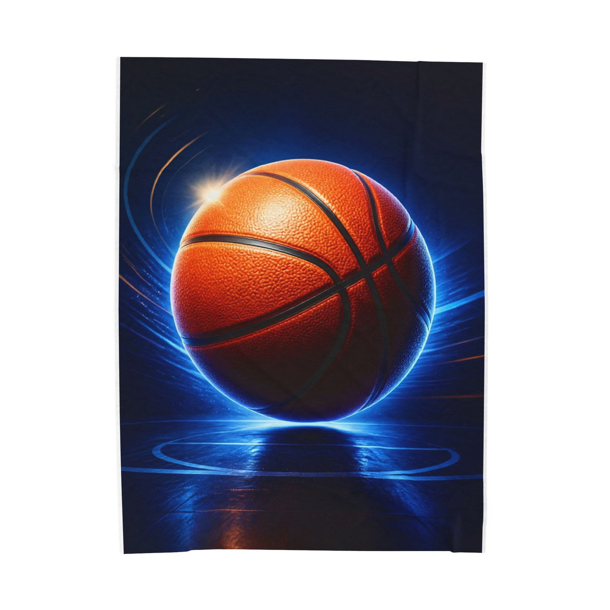 Basketball Glow Velveteen Plush Blanket — Soft Sports Throw for Fans & Players