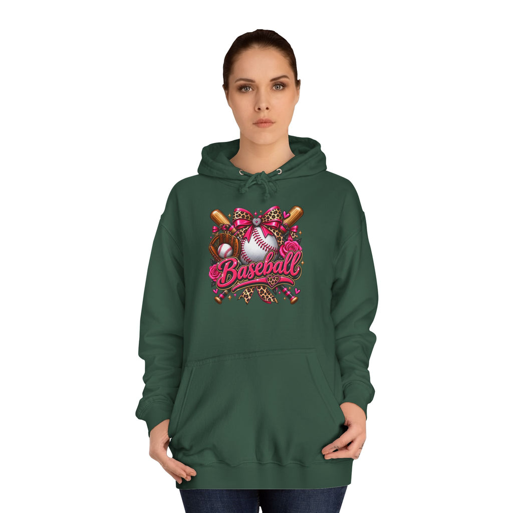 Baseball Heart Graphic Hoodie – Pink Softball/Baseball Team Pullover